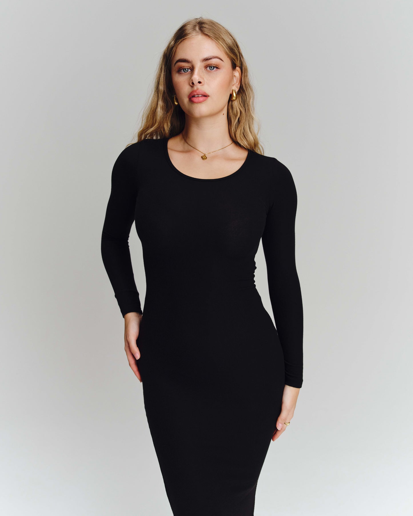 Bodycon Longsleeve Dress - True Black