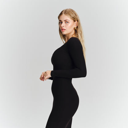 Bodycon Longsleeve Dress - True Black