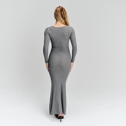 Bodycon Longsleeve Dress - Stone Grey