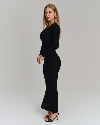 Bodycon Longsleeve Dress - True Black