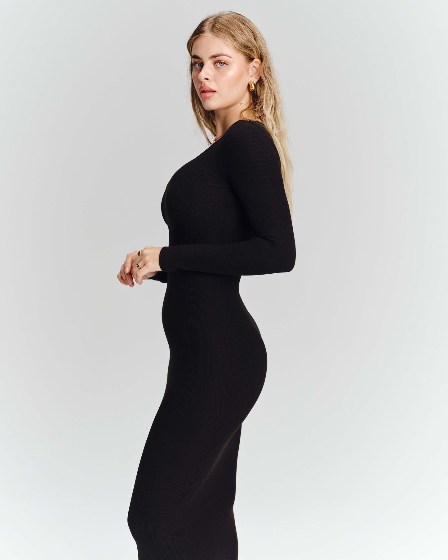 Bodycon Longsleeve Dress - True Black