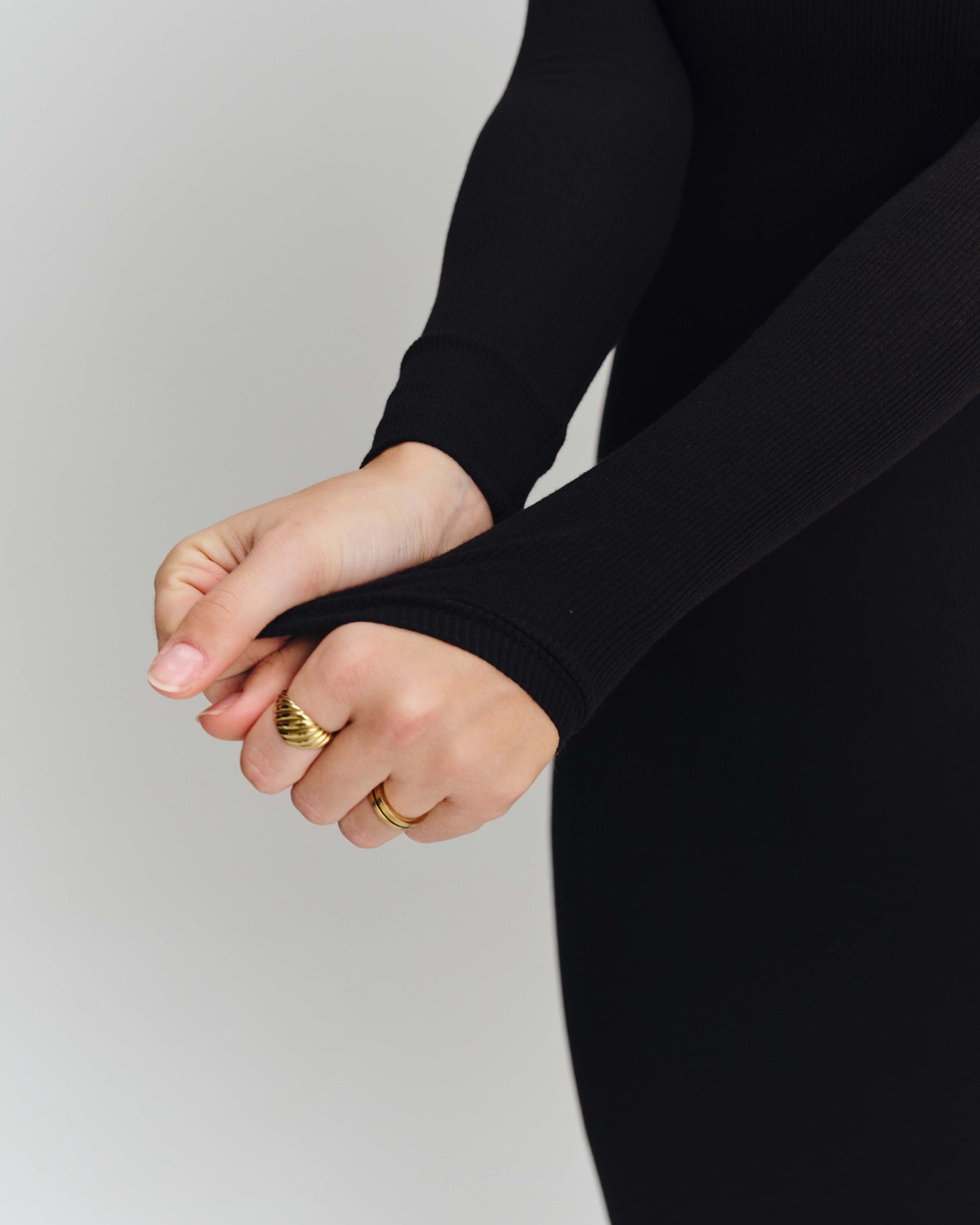 Bodycon Longsleeve Dress - True Black