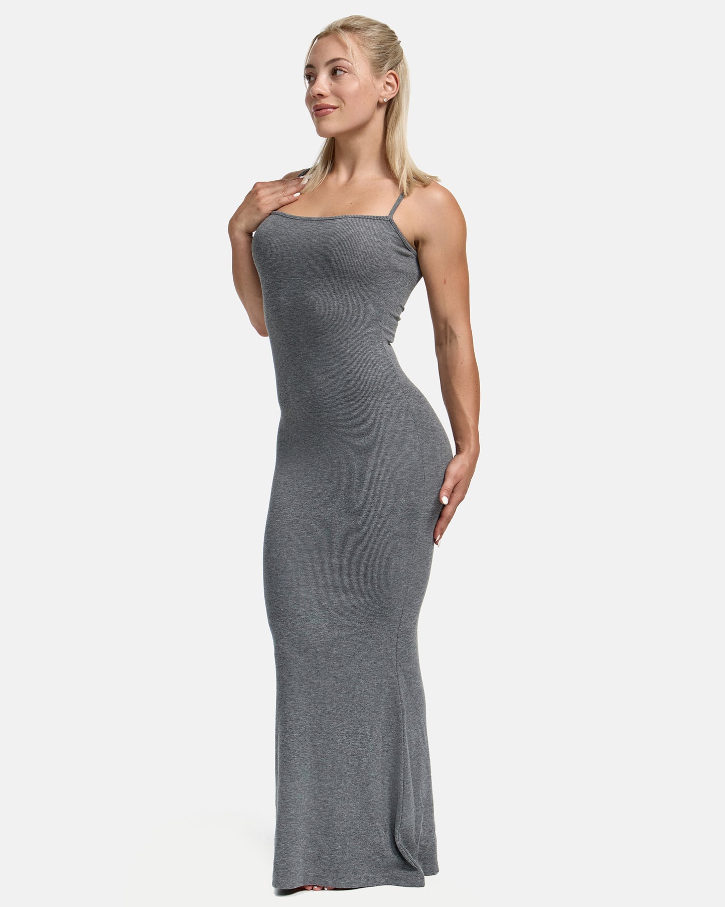 Bodycon Maxi Dress Stone Grey