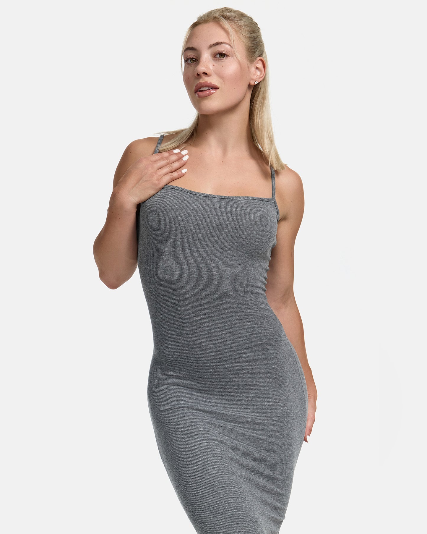 Bodycon Maxi Dress Stone Grey