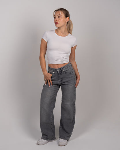 YENİ: Pershape Düz Paça Kot Pantolon - Vintage Gri